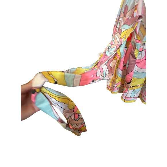 River Island Resort Collection V-Neck Wrap Playsuit Romper Multicolor Abstract - Picture 9 of 9